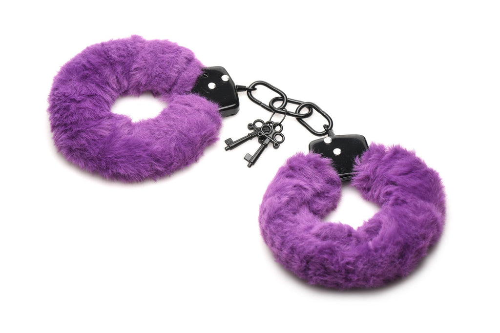 XR Brands - Cuffed In Fur Handschellen - Schwarz
