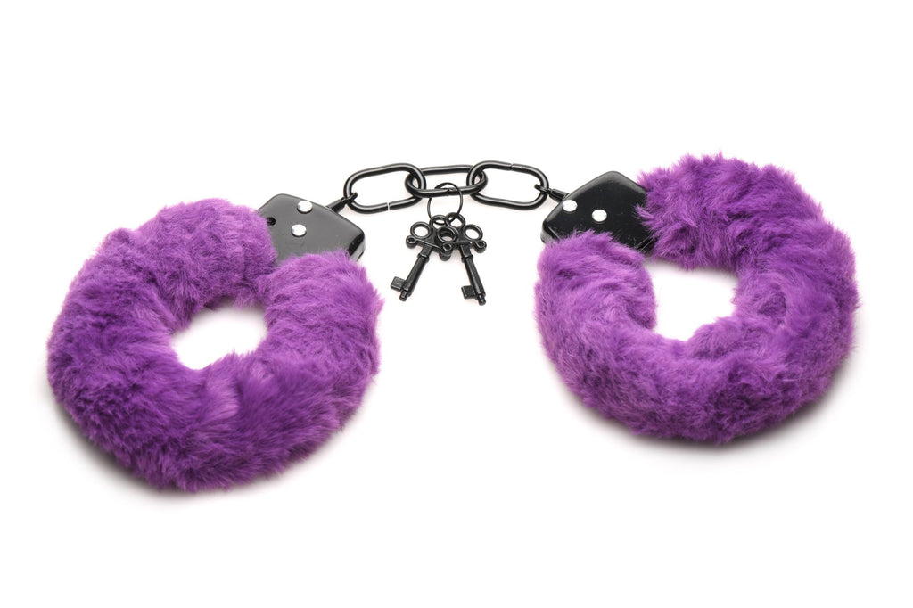 XR Brands - Cuffed In Fur Handschellen - Schwarz