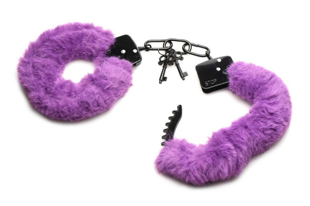 XR Brands - Cuffed In Fur Handschellen - Schwarz