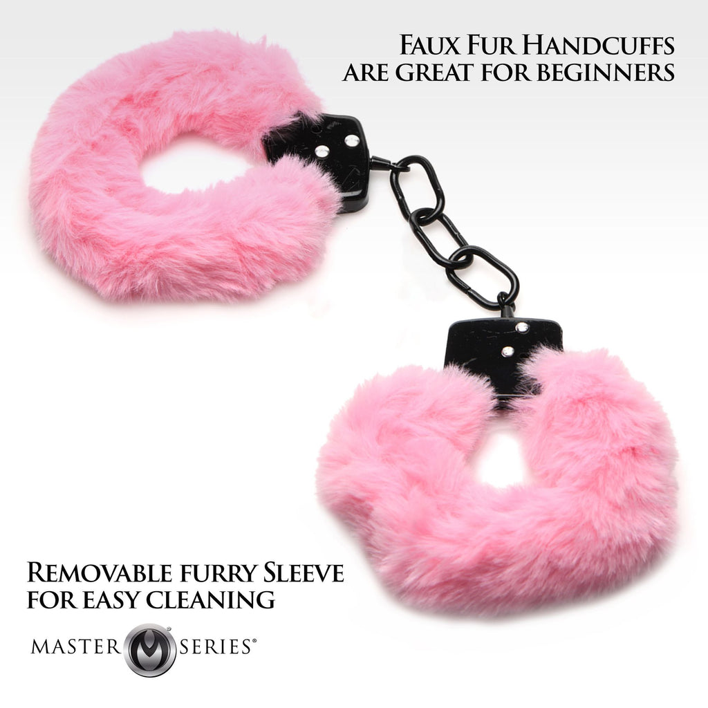XR Brands - Cuffed In Fur Handschellen - Schwarz