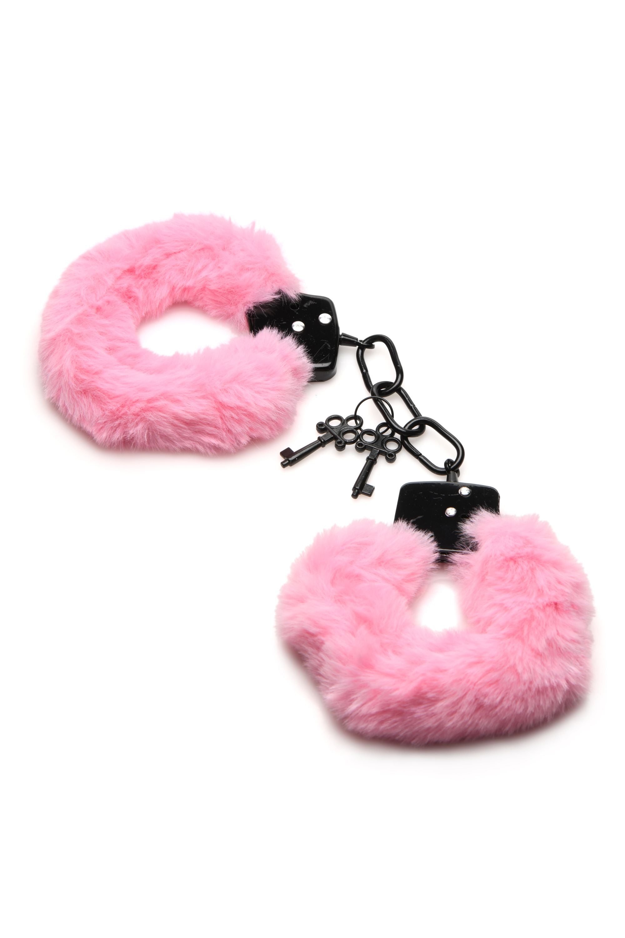 XR Brands - Cuffed In Fur Handschellen - Schwarz