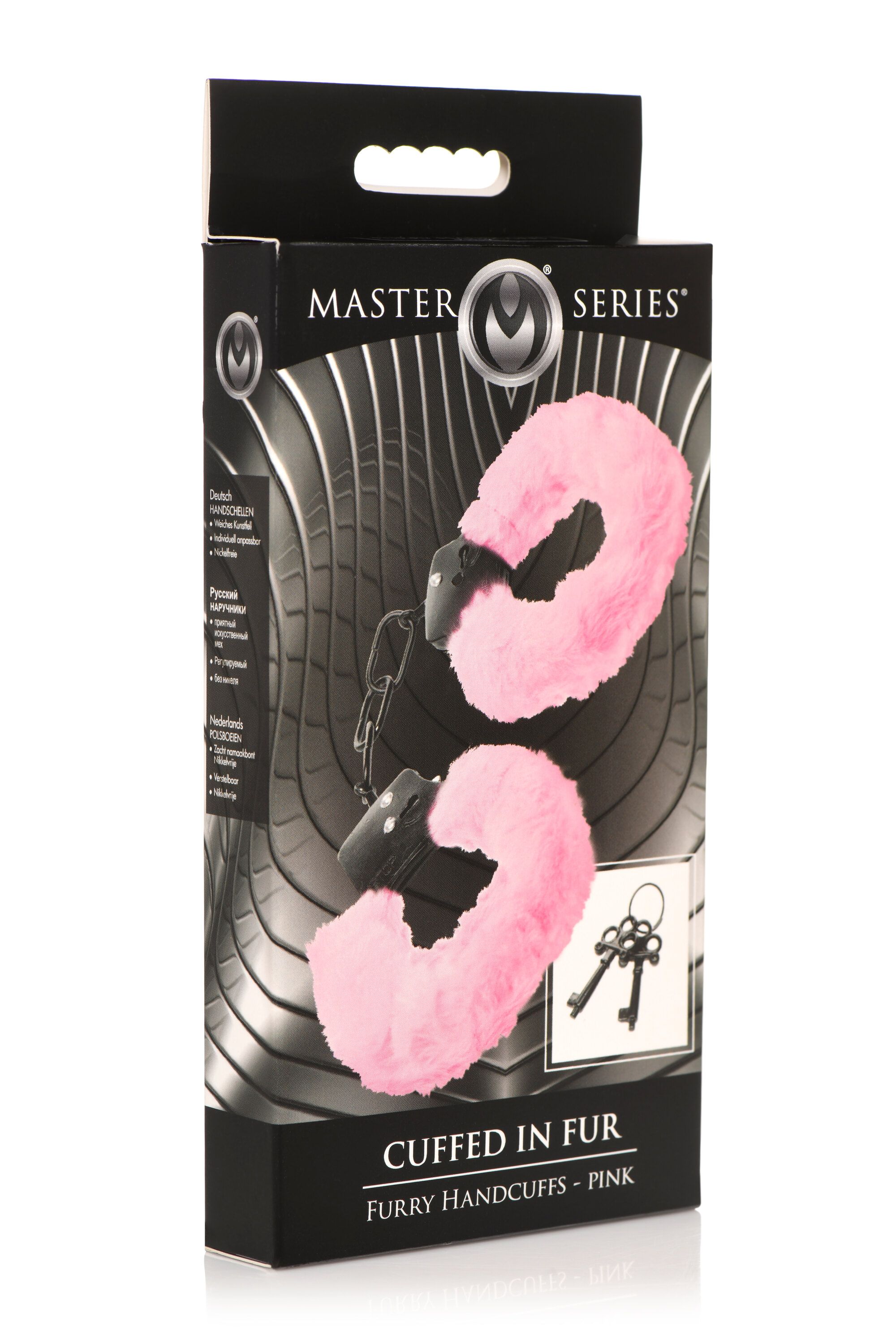 XR Brands - Cuffed In Fur Handschellen - Schwarz