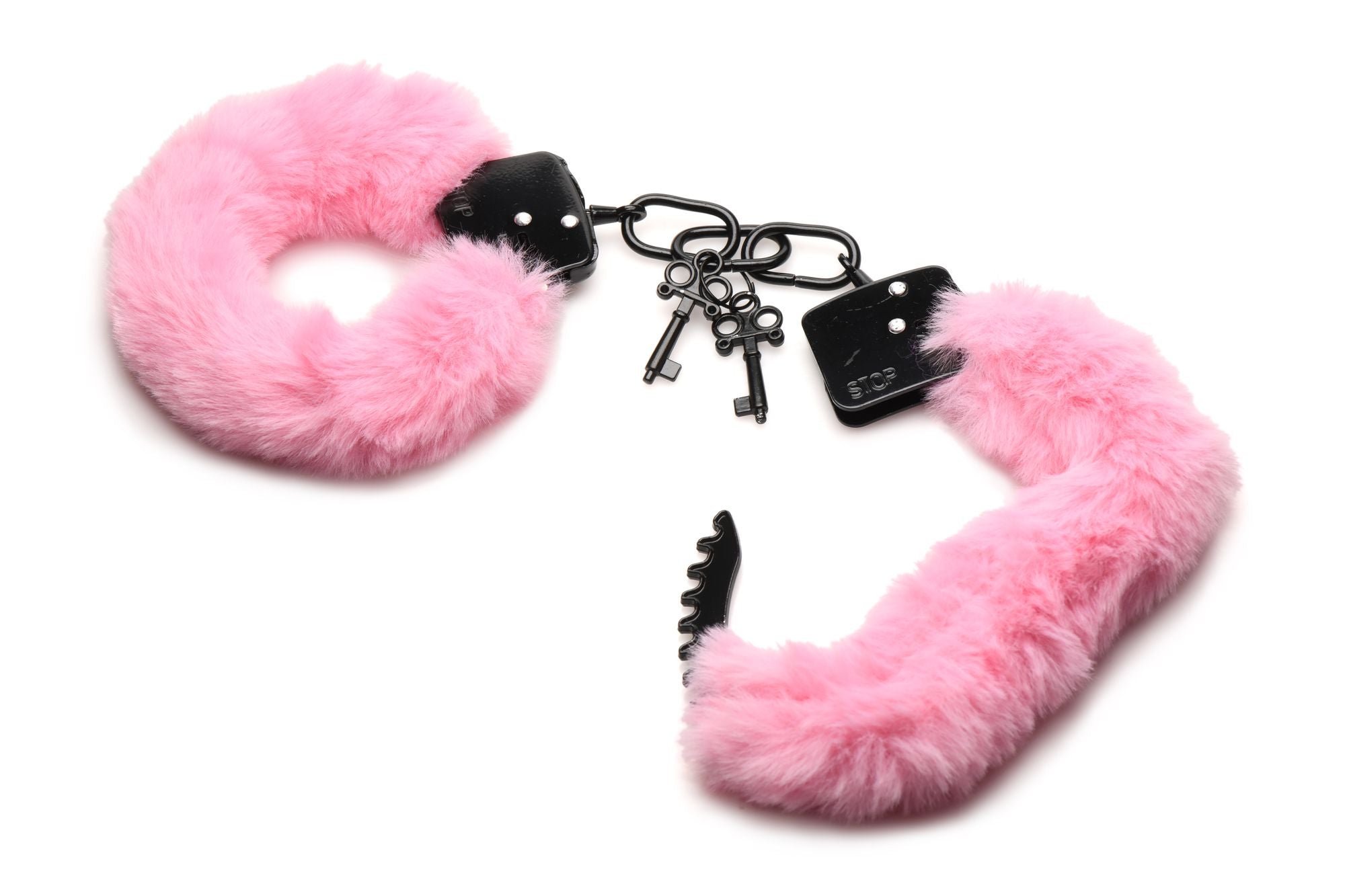 XR Brands - Cuffed In Fur Handschellen - Schwarz