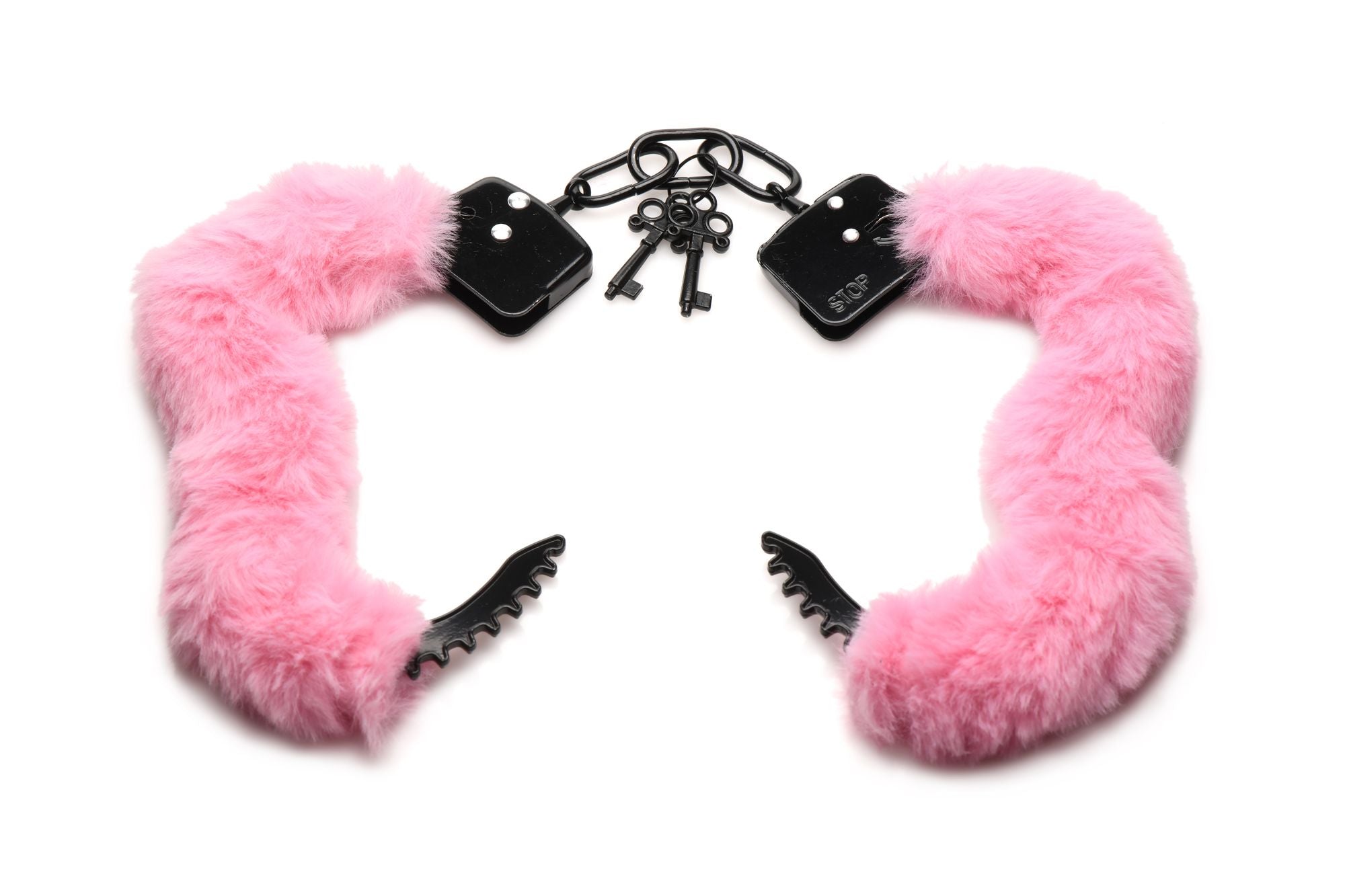 XR Brands - Cuffed In Fur Handschellen - Schwarz