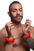 XR Brands - Cuffed In Fur Handschellen - Schwarz