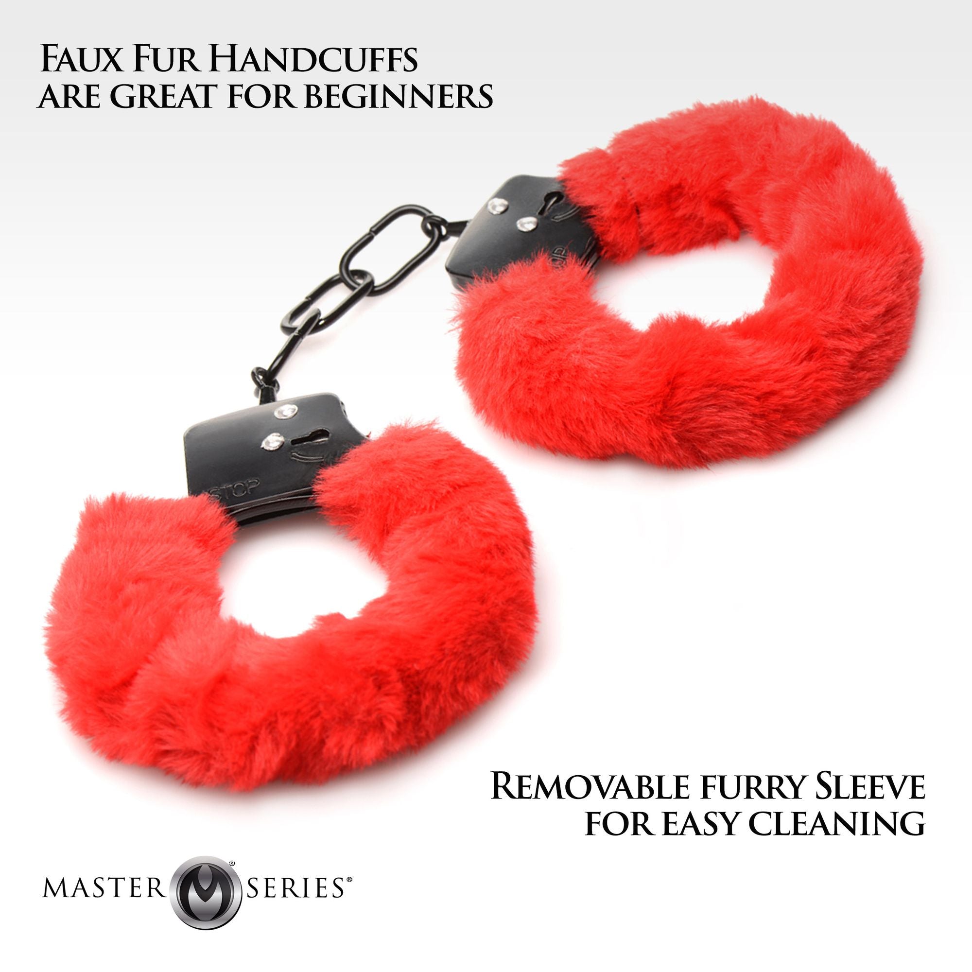 XR Brands - Cuffed In Fur Handschellen - Schwarz