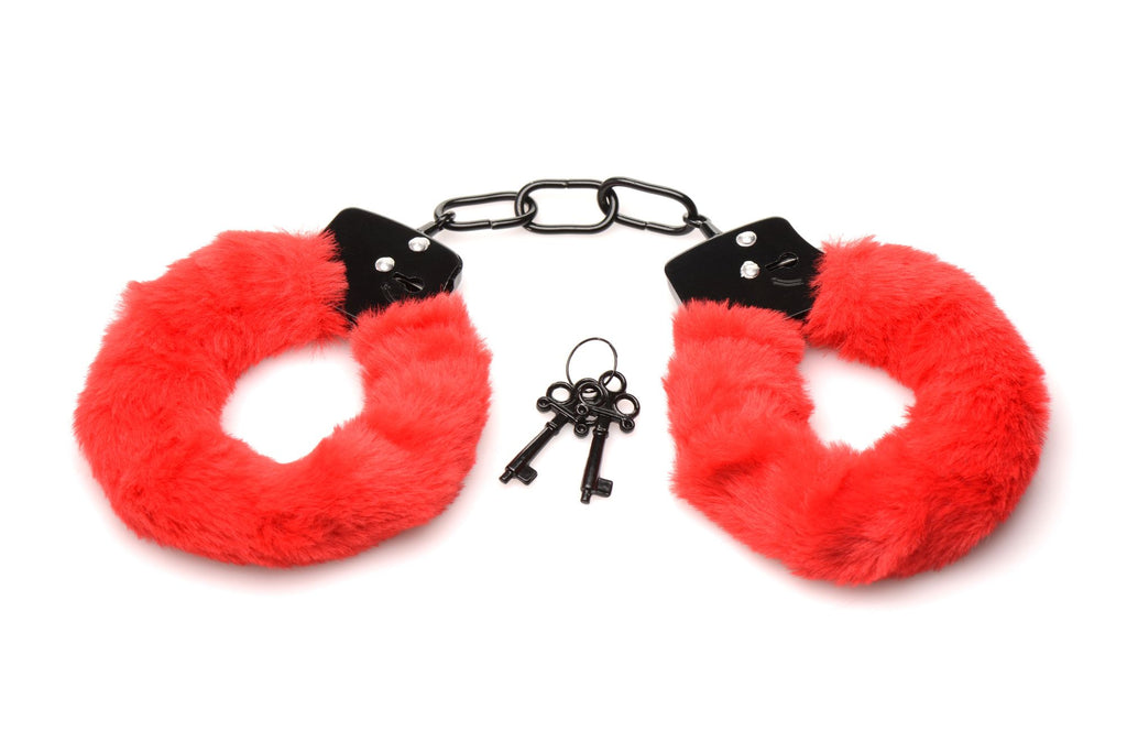 XR Brands - Cuffed In Fur Handschellen - Schwarz