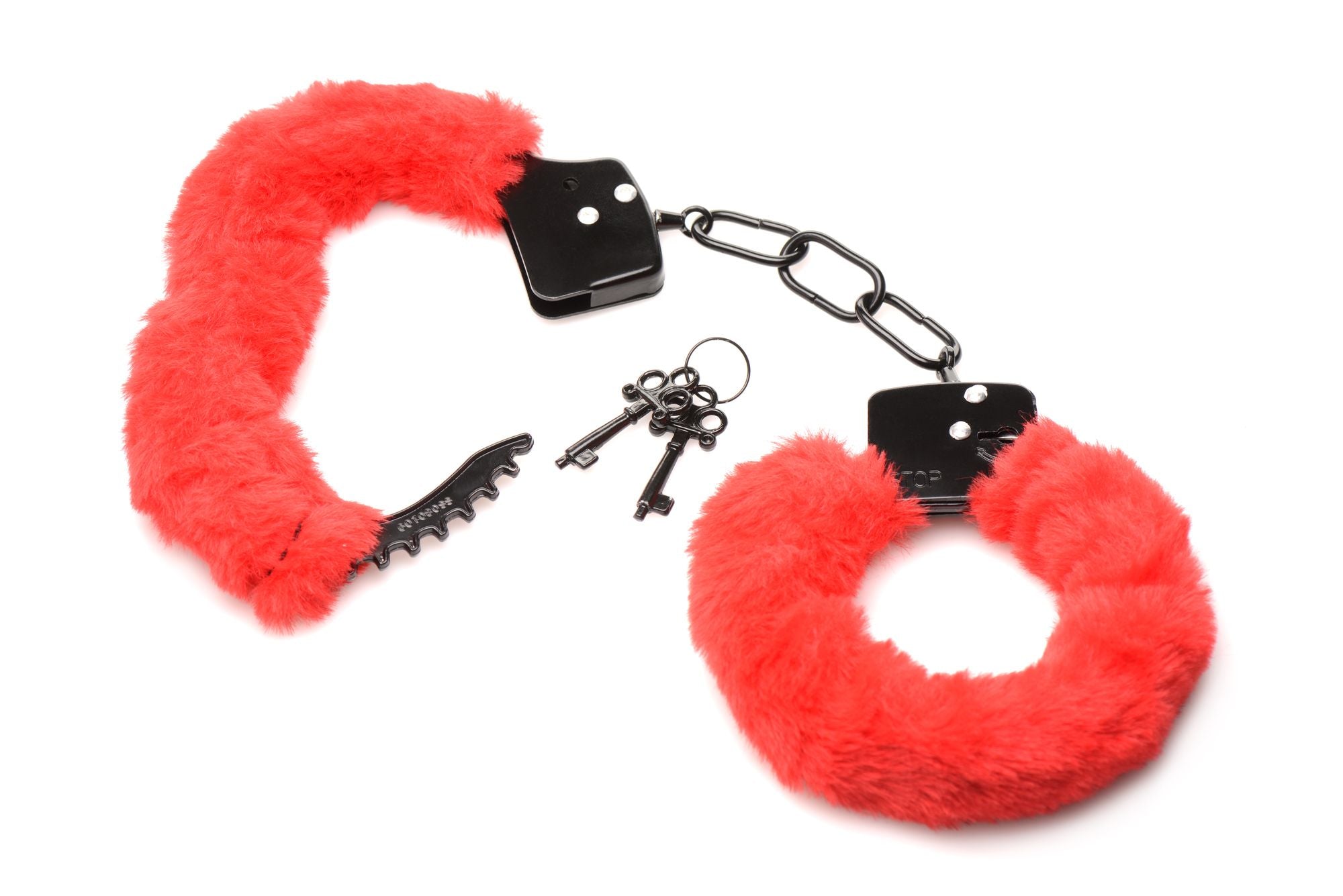 XR Brands - Cuffed In Fur Handschellen - Schwarz
