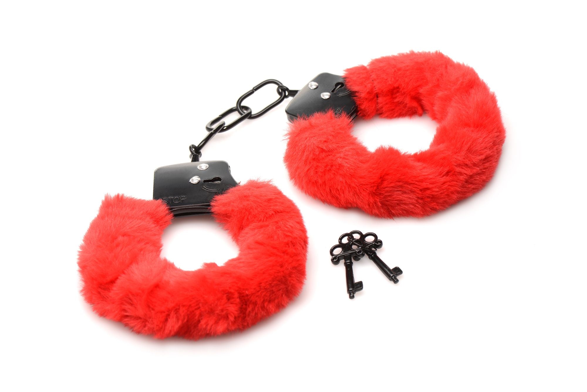 XR Brands - Cuffed In Fur Handschellen - Schwarz