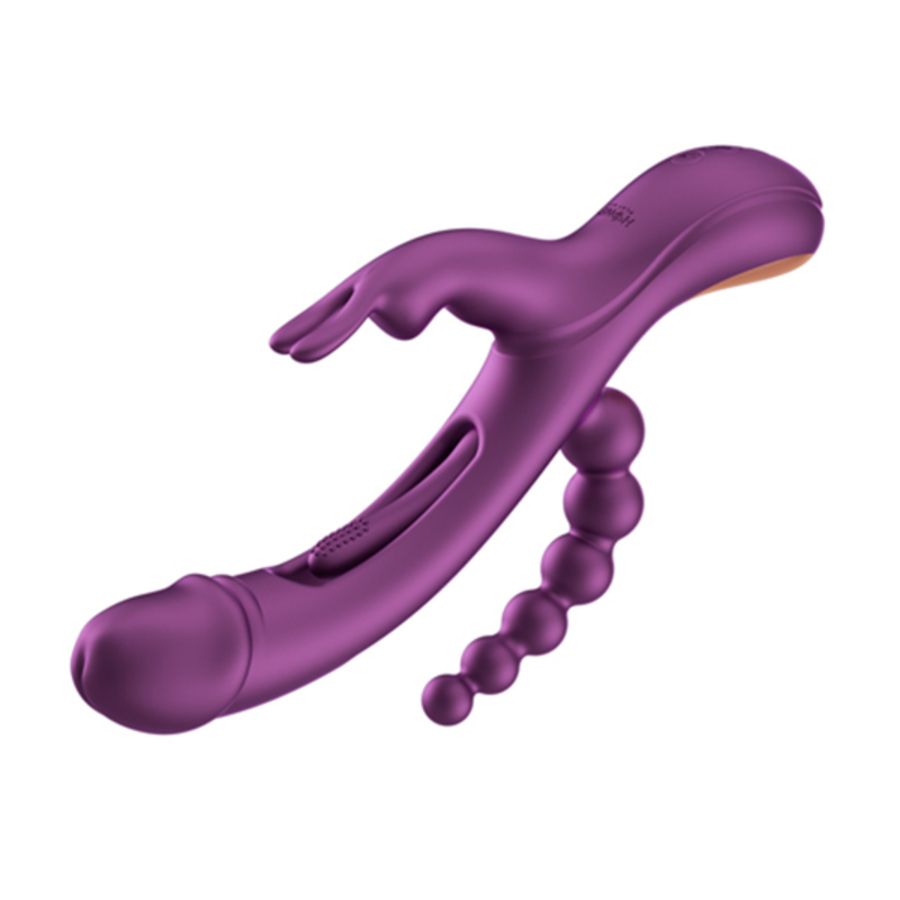 HoneyPlayBox - Trilux Kinky Finger Rabbit Vibrator - Blau