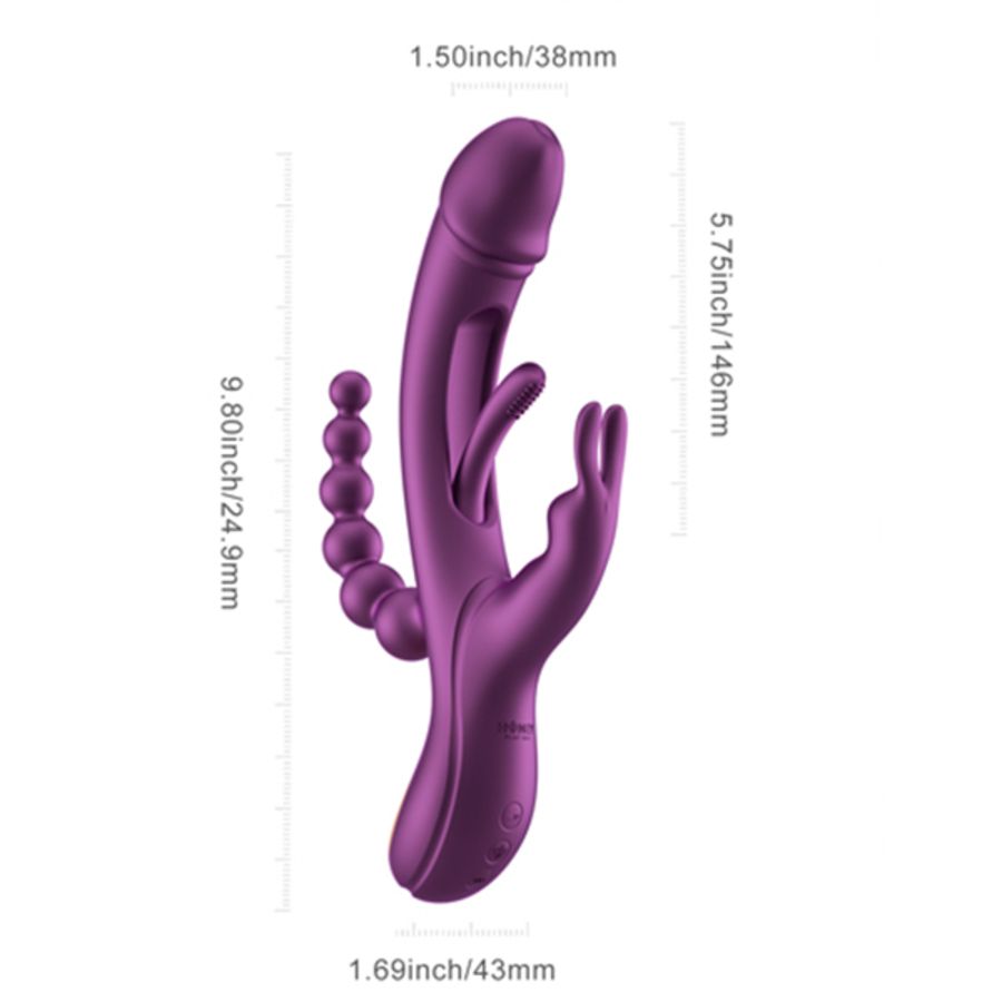 HoneyPlayBox - Trilux Kinky Finger Rabbit Vibrator - Blau