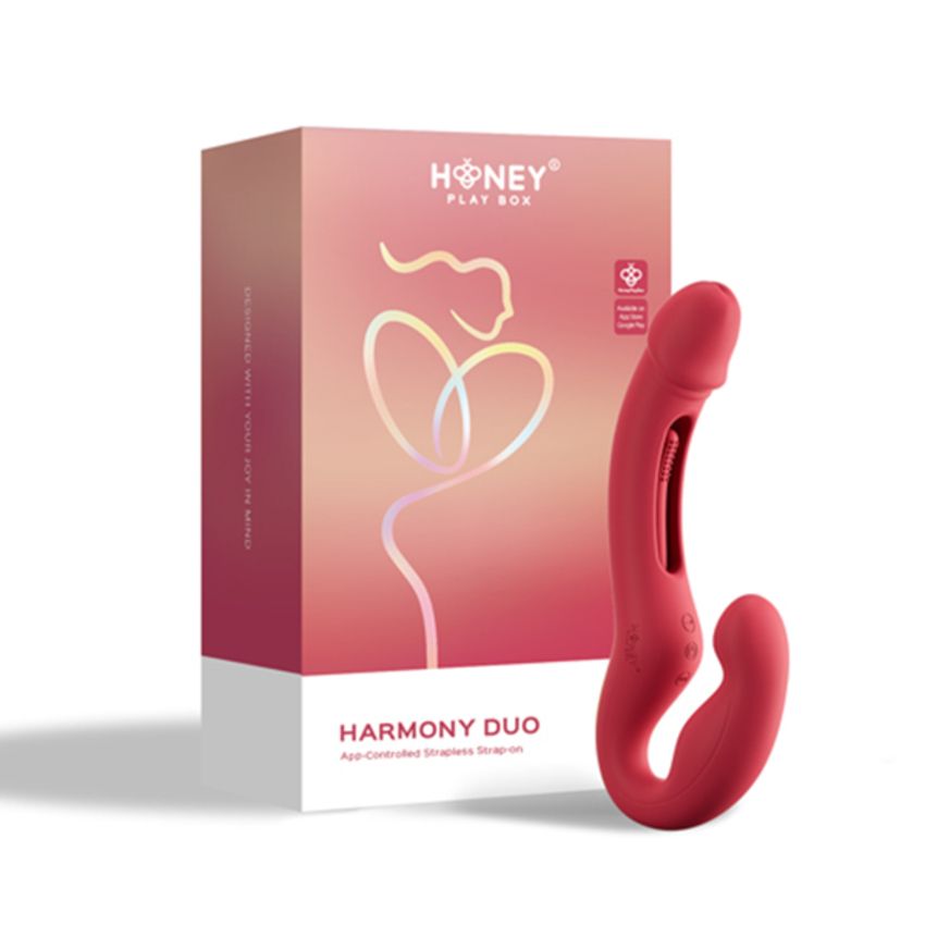 HoneyPlayBox - Harmony Duo Strapless Strap-on mit App - Blau
