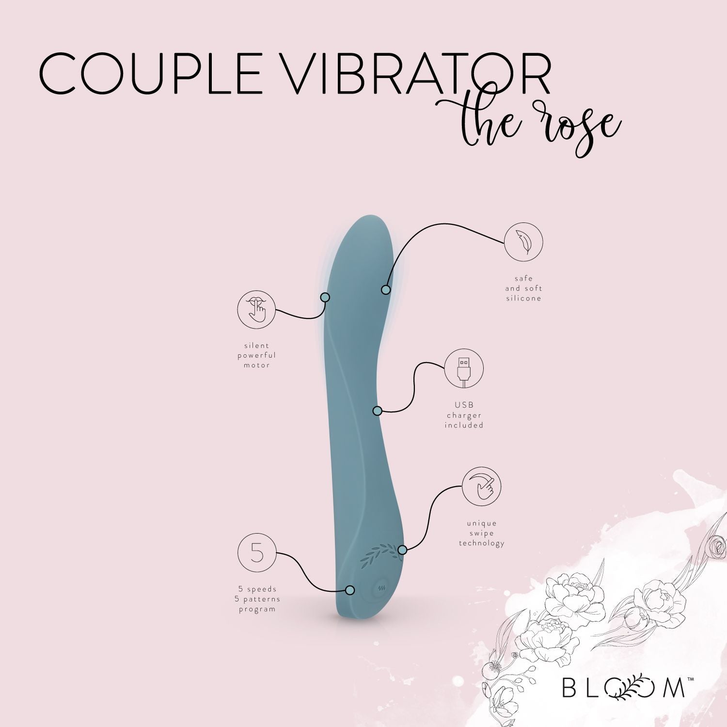 The Rose - G-Punkt-Vibrator mit Swipe-Technologie - Silikon
