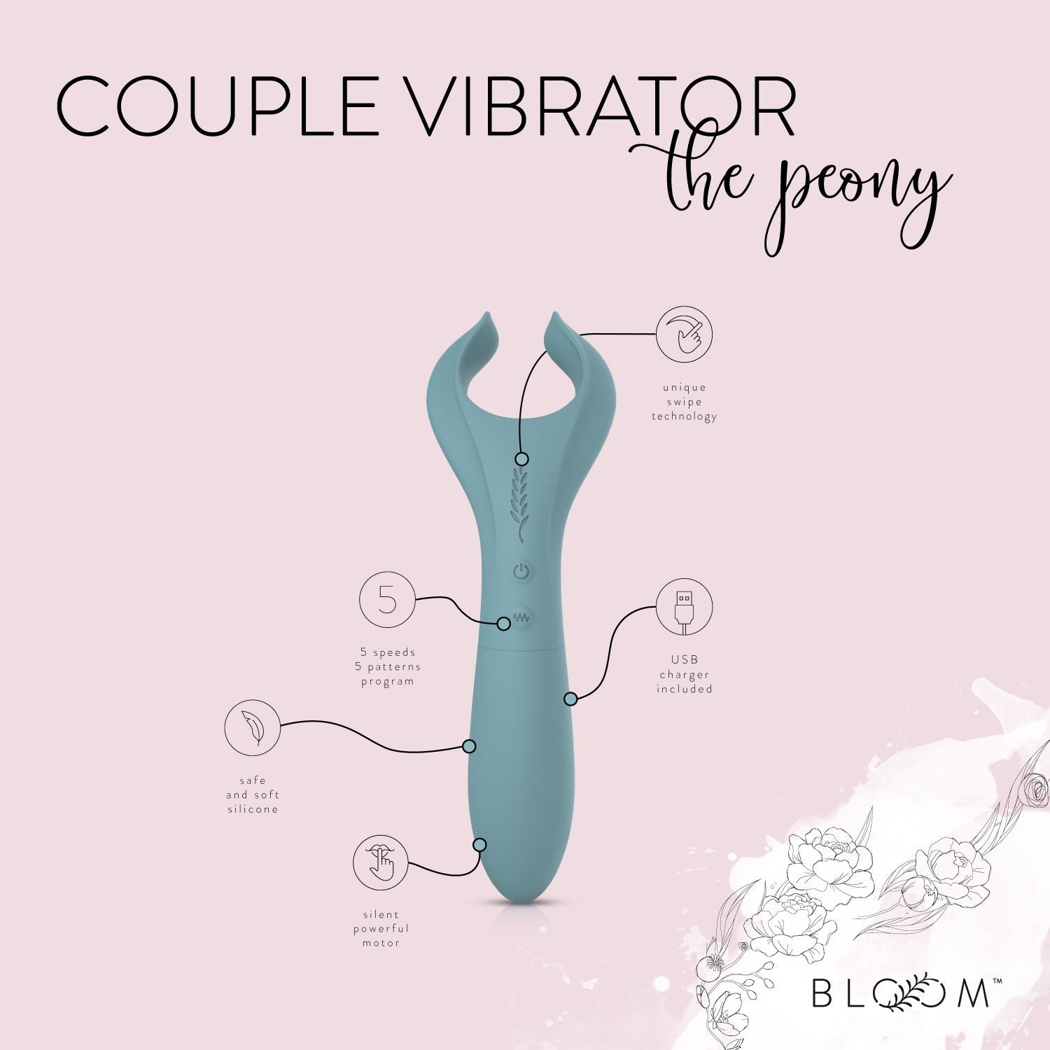 Bloom - The Peony Couple-Vibrator - Grün