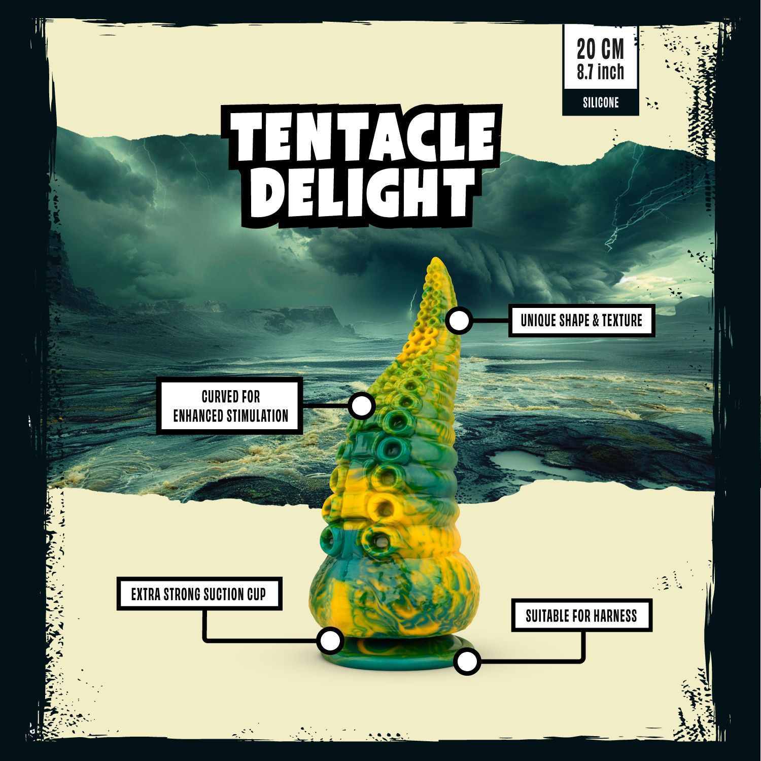 Mythical Mates - Tentacle Delight Grün & Gelb - 20 cm