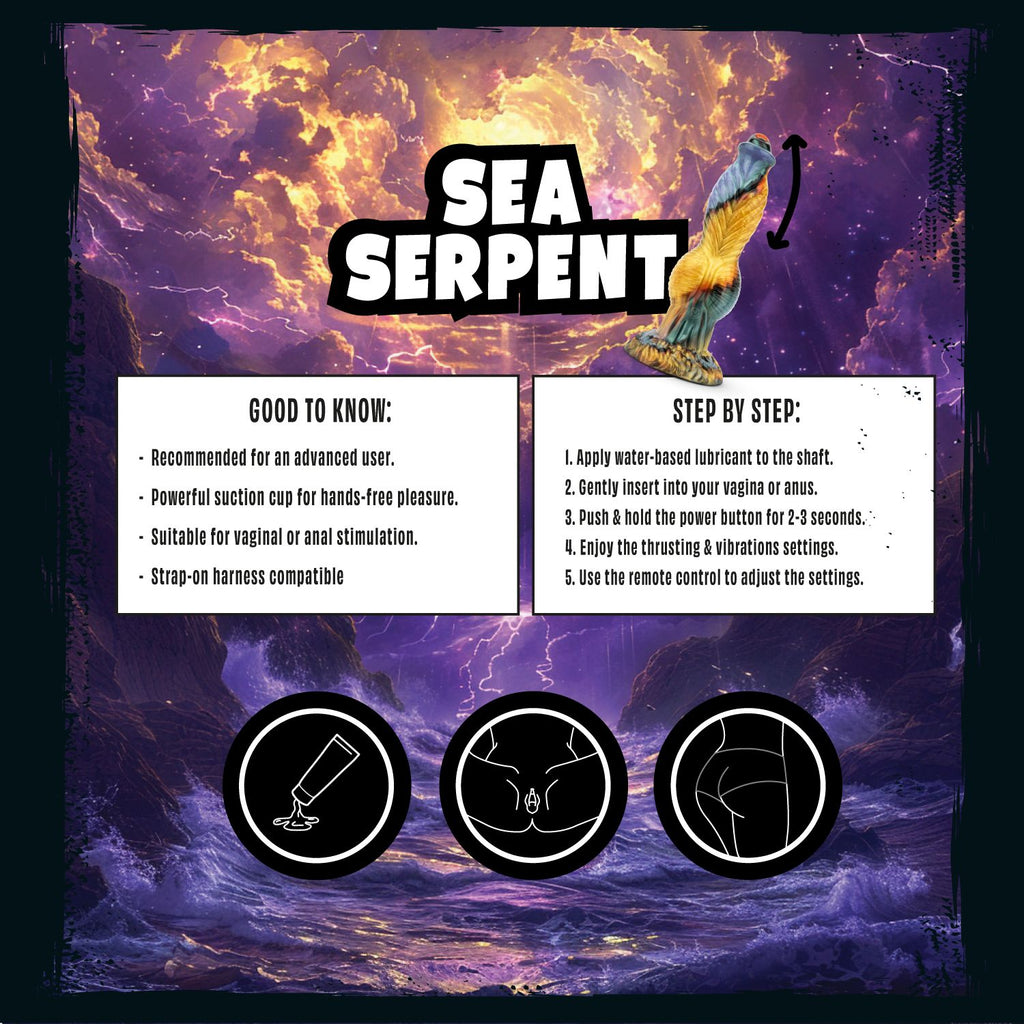 Mythical Mates - Sea Serpent Dildo mit Stoßfunktion - 26 cm