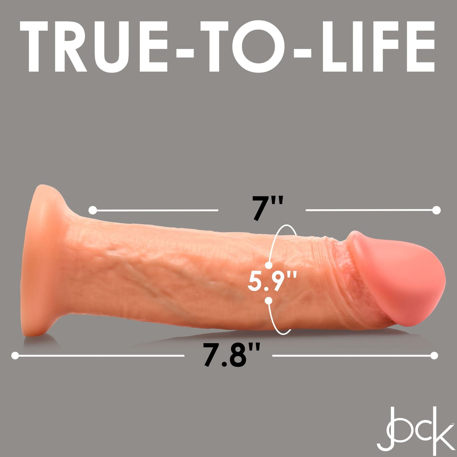 JOCK - Real Skin Vibrierender Dildo - 20 cm & Helle Silikonhaut