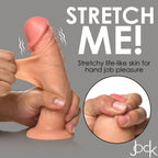 JOCK - Real Skin Vibrierender Dildo - 20 cm & Helle Silikonhaut