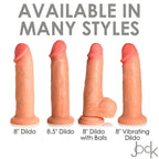 JOCK - Real Skin Vibrierender Dildo - 20 cm & Helle Silikonhaut