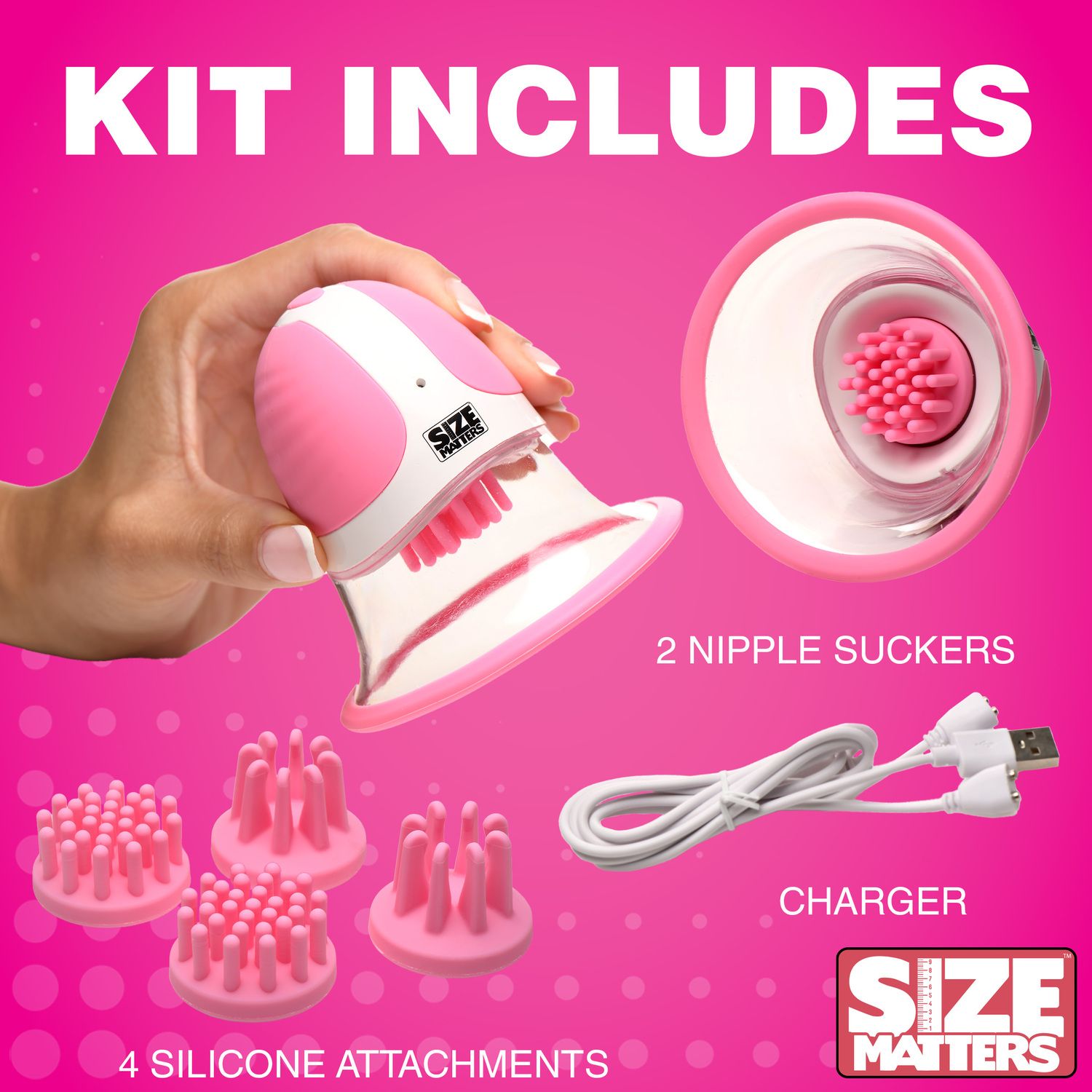 SIZE MATTERS - otierende Nippelsauger - 4 Aufsätze