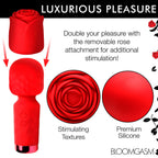 Bloomgasm - Pleasure Rose Mini Wand Vibrator - Rot