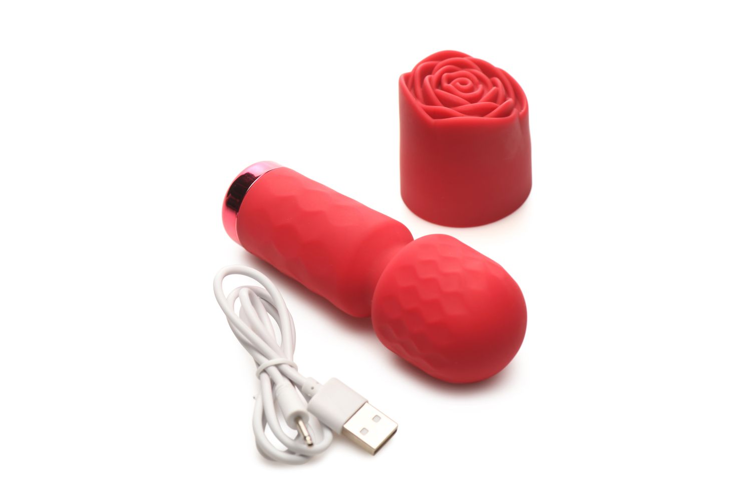 Bloomgasm - Pleasure Rose Mini Wand Vibrator - Rot