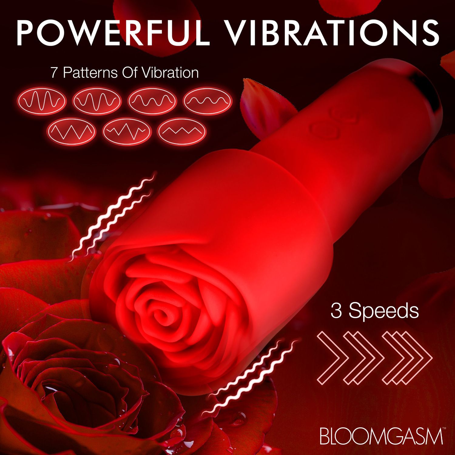 Bloomgasm - Pleasure Rose Mini Wand Vibrator - Rot