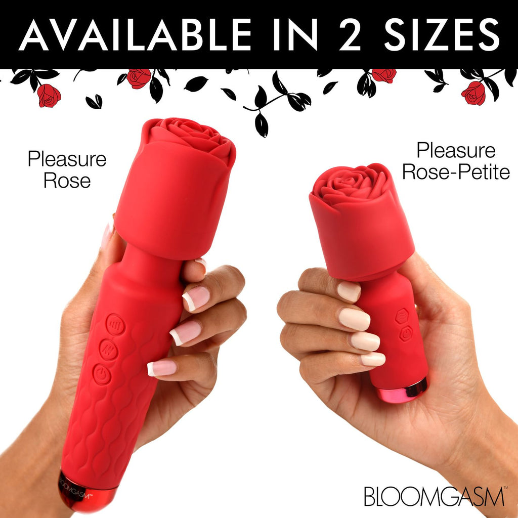Bloomgasm - Pleasure Rose Mini Wand Vibrator - Rot
