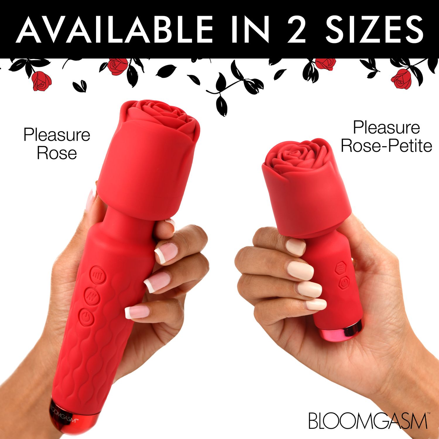 Bloomgasm - Pleasure Rose Mini Wand Vibrator - Rot