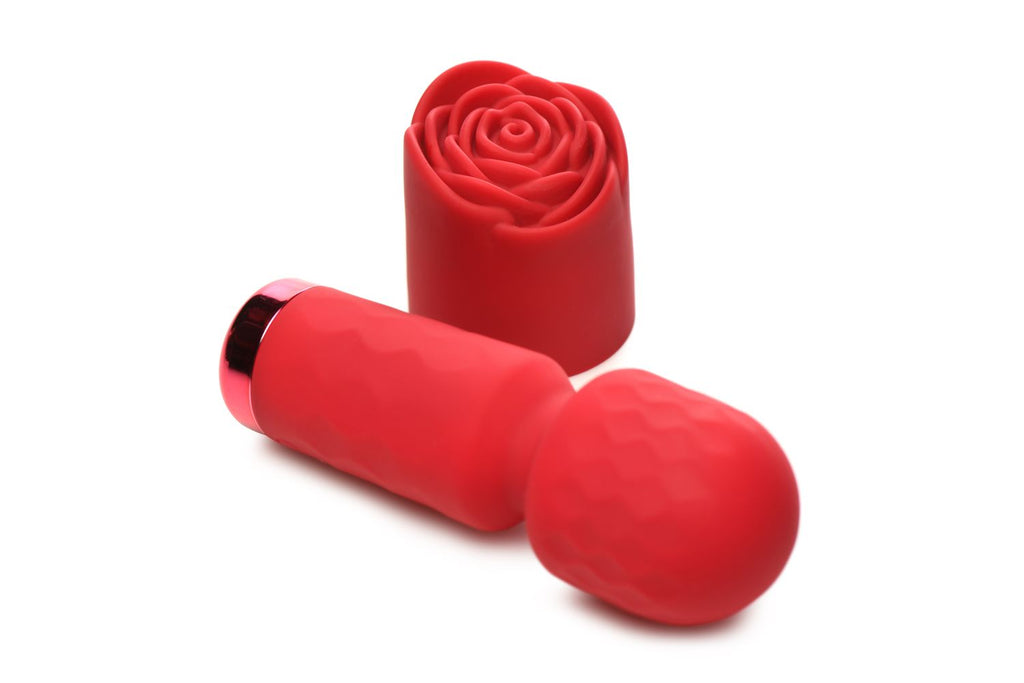 Bloomgasm - Pleasure Rose Mini Wand Vibrator - Rot