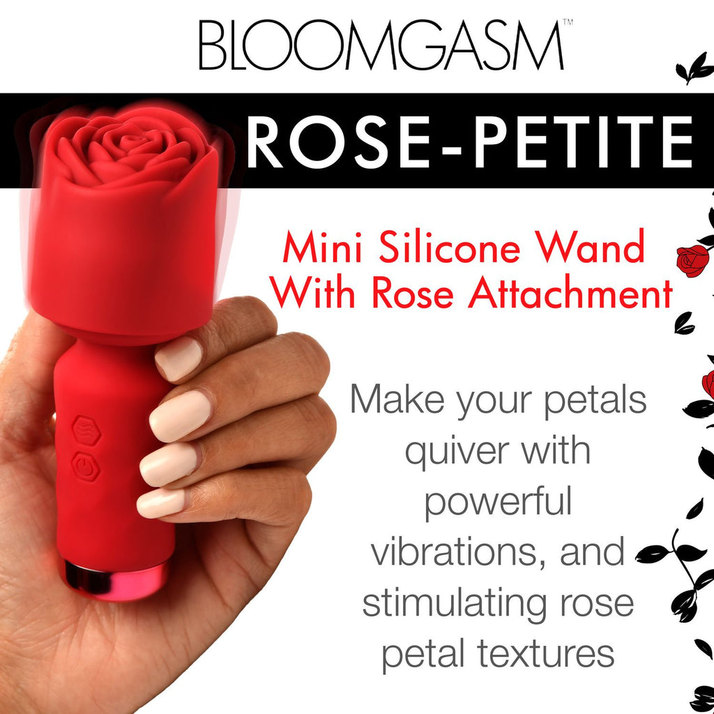 Bloomgasm - Pleasure Rose Mini Wand Vibrator - Rot