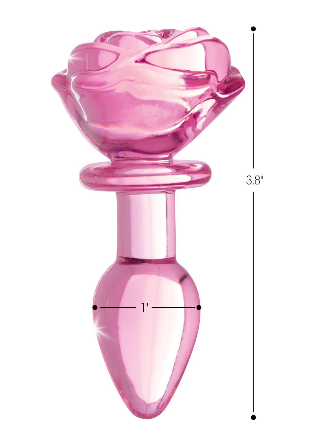 BOOTY SPARKS - Glas-Rosen Analplug Klein - Rosa