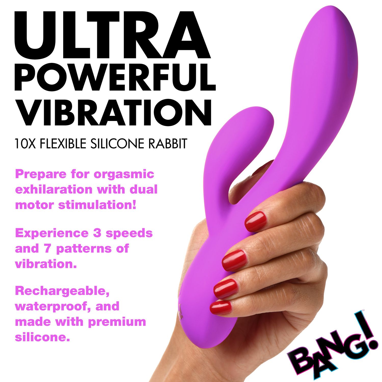 BANG - Flexibler Rabbit Vibrator - Duale Stimulation Lila
