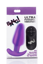 BANG! - Vibrations-Buttplug mit Fernbedienung -Schwarz