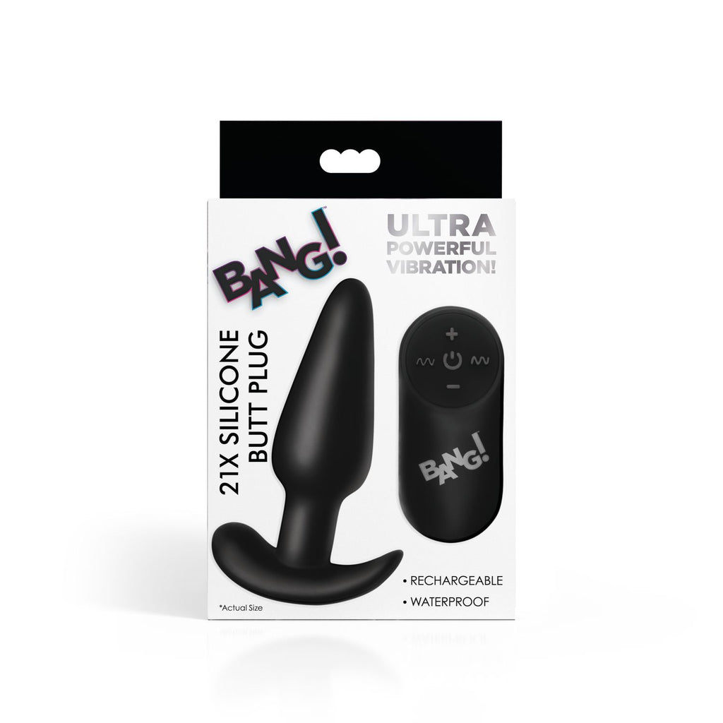 BANG! - Vibrations-Buttplug mit Fernbedienung -Schwarz
