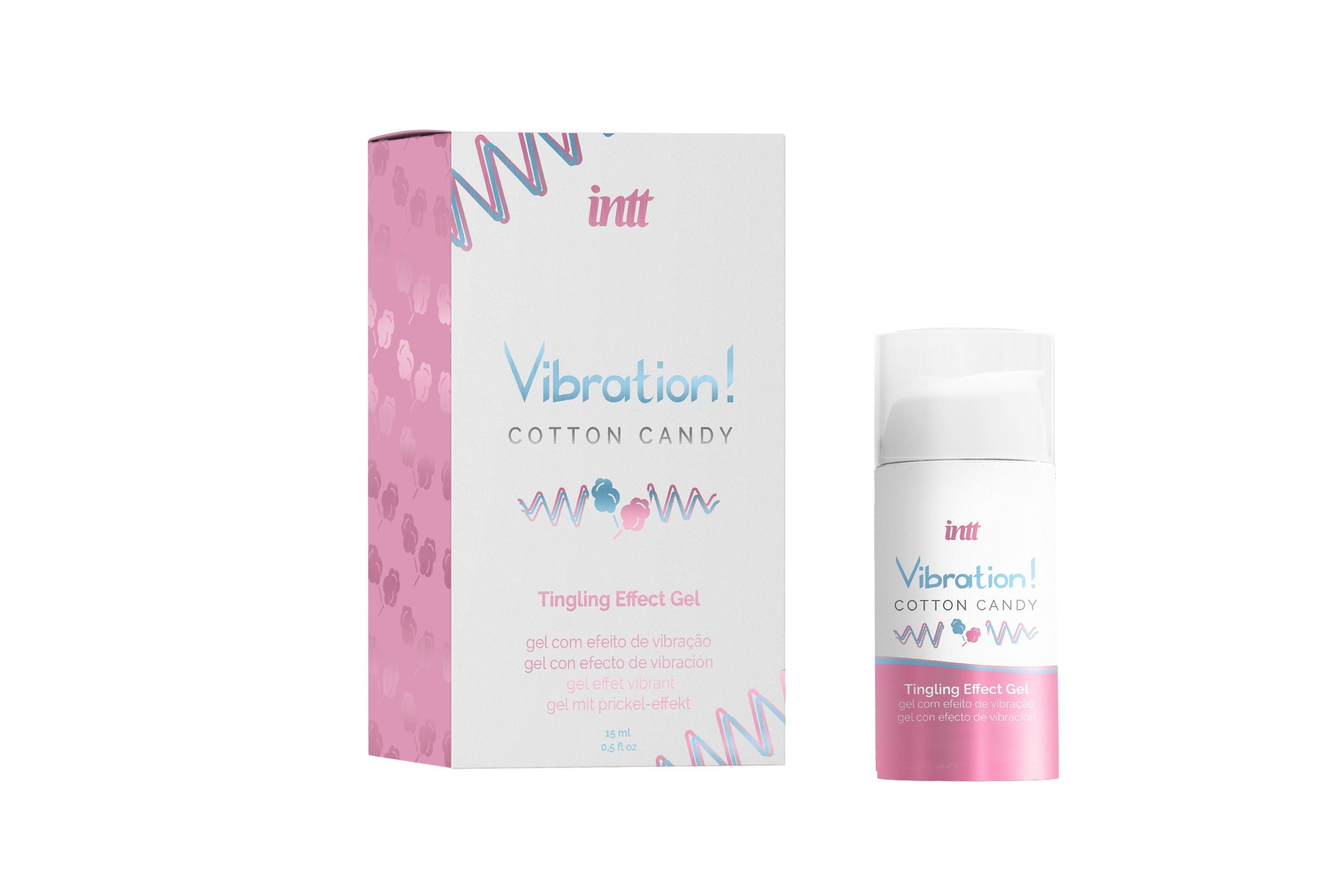 INTT - Vibration Cotton Candy - Stimulierendes Intim-Gel mit Zuckerwatte-Geschmack - 15 ml