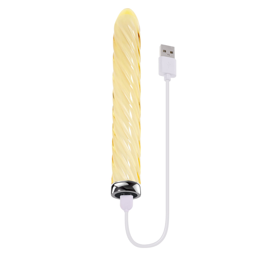Playboy - Twist of Fate Glas-Vibrator - Spiraldesign mit 10 Stufen