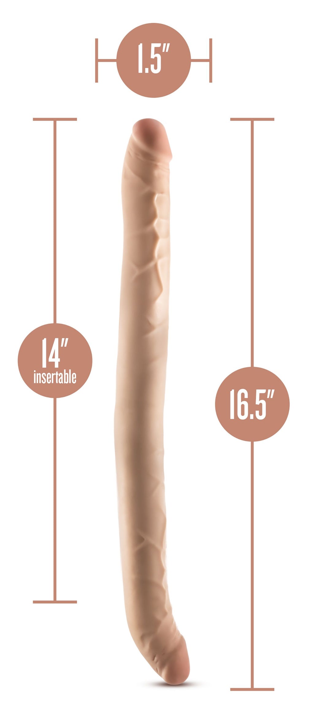 Dr. Skin – Plus 35,5 cm Flexibler Doppeldildo – Beige