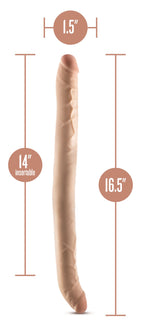 Dr. Skin – Plus 35,5 cm Flexibler Doppeldildo – Beige