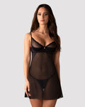 Obsessive - Stelisa Chemise & String - Schwarz