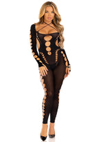 Leg Avenue - Nahtlose Bodystocking - Blau