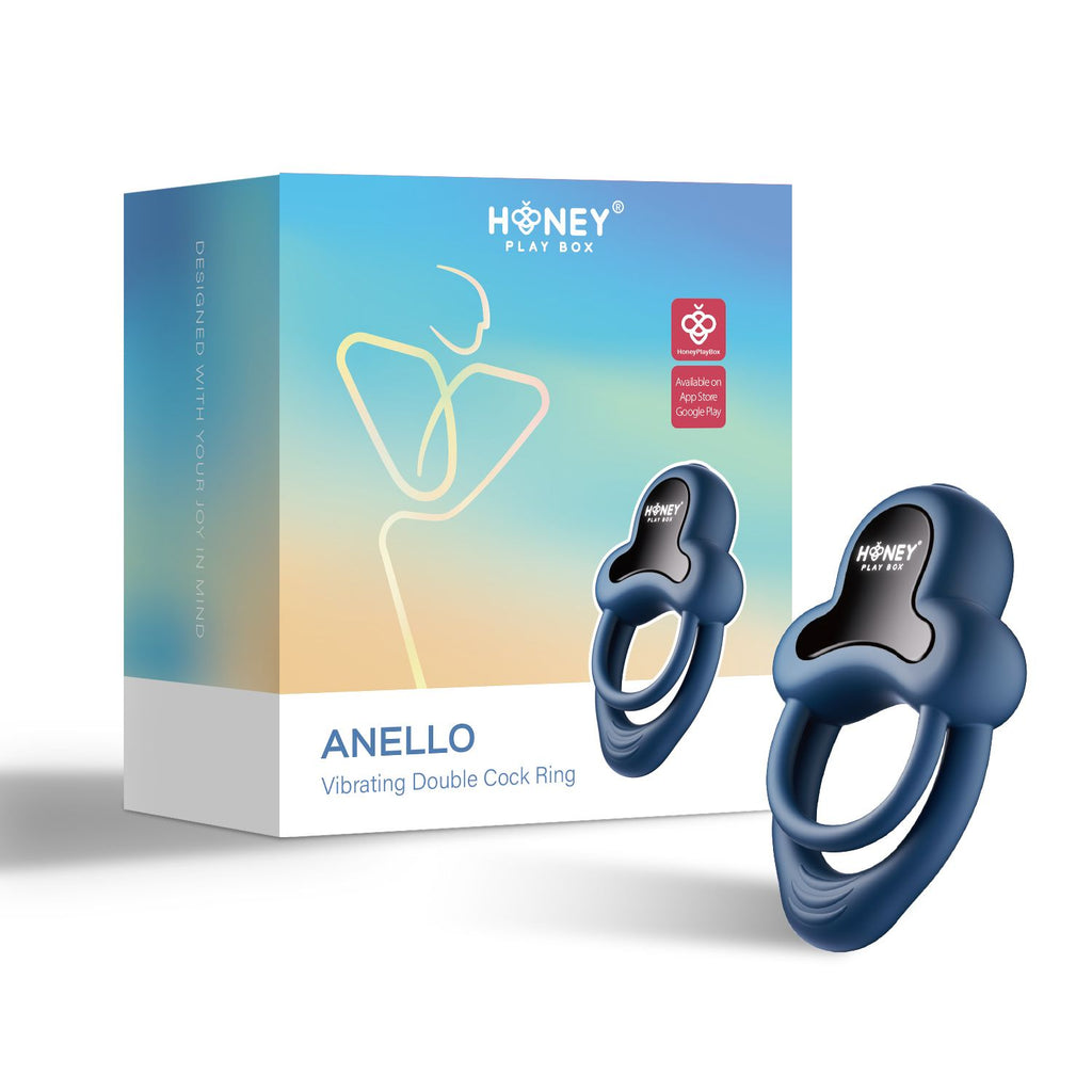 HoneyPlayBox - Anello-App-gesteuerter Vibrations-Doppel-Cockring & Klitoris