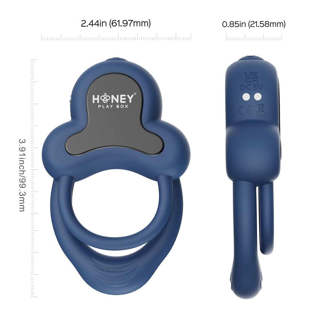HoneyPlayBox - Anello-App-gesteuerter Vibrations-Doppel-Cockring & Klitoris