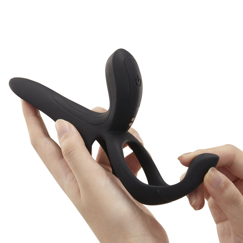 HoneyPlayBox - Vibrations-Cockring mit App-Steuerung - 4-in-1 Pärchenvibrator Schwarz