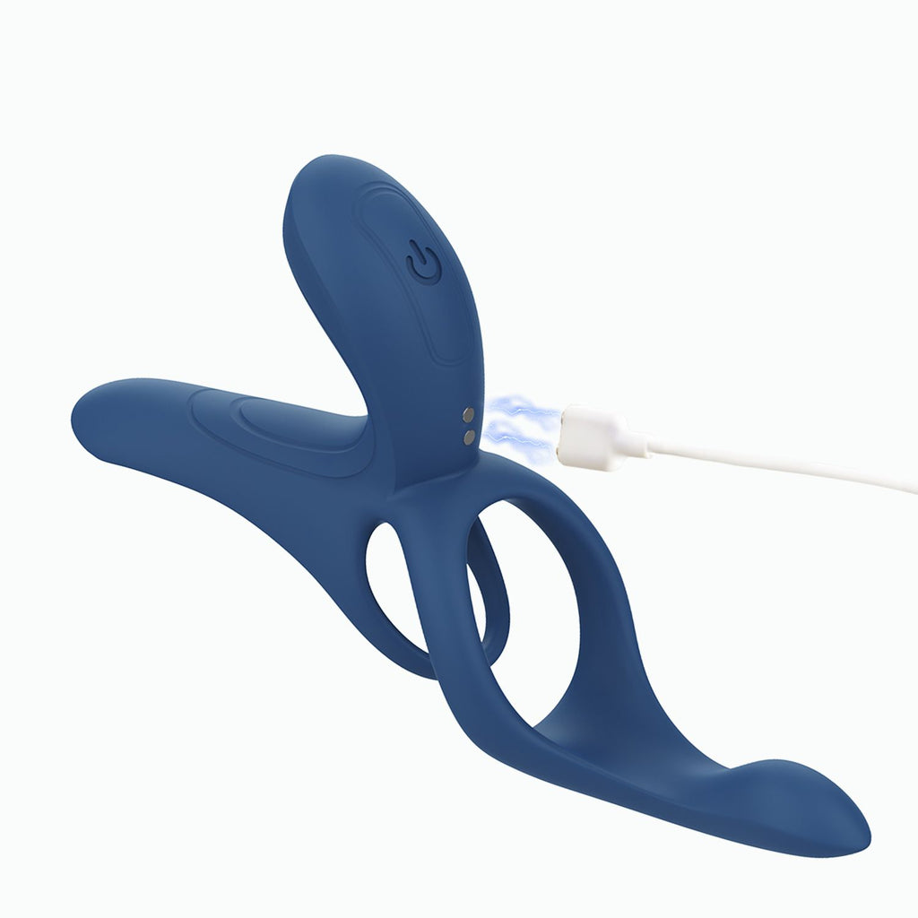 HoneyPlayBox - Vibrations-Cockring mit App-Steuerung - 4-in-1 Pärchenvibrator Schwarz