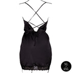 Le Desir – Seidenkleid mit Kreuzträgern und Schlitz, Rückenausschnitt, Quee