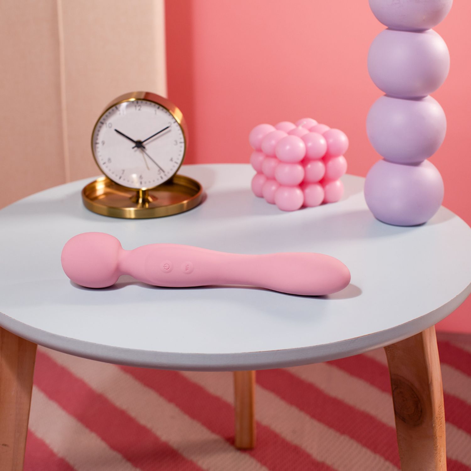 Good Vibes Only - Simi Doppelseitiger Wand-Vibrator - Weiches Silikon - Rosa