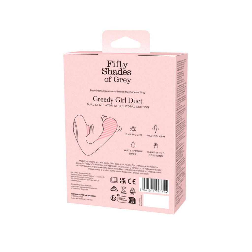 Fifty Shades of Grey - Greedy Girl Duet Druckwellenvibrator - Schwarz