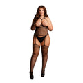 Le Desir - Strappy Straps-Body mit Strumpfhaltern Queen Size - Schwarz