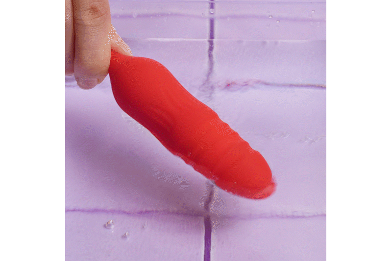 Teazers - Rosen-Vibrator mit leckendem Zungenaufsatz und stoßendem Dildo - Rot